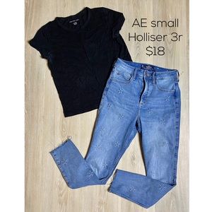 Outfit: AE shirt, Hollister jeans